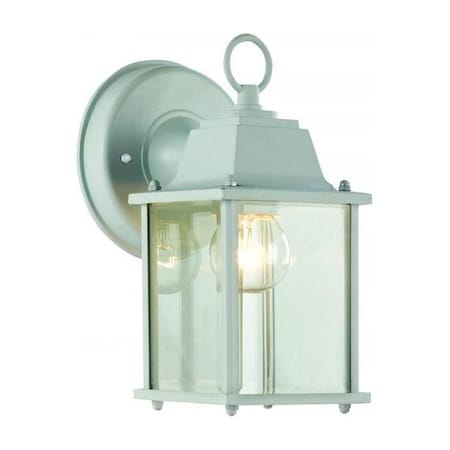 One Light White Clear Beveled Glass Wall Lantern